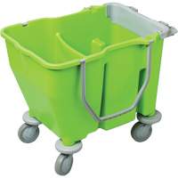 Double Mop Bucket with Wringer, 3.75 US Gal. (60 qt.) Capacity, Green Seaboard Timber Mart