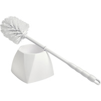 Brosse &agrave; cuvettes avec coupelle, 15-1/2" l, Soies Polypropyl&egrave;ne, Blanc Seaboard Timber Mart