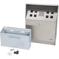 Smoking Receptacle, Wall-Mount, Stainless Steel, 1.6 Litres Capacity, 13-4/5" Height Seaboard Timber Mart