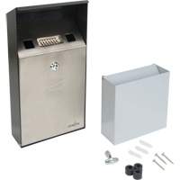 Smoking Receptacle, Wall-Mount, Stainless Steel, 1 Litre Capacity, 11-4/5" Height Seaboard Timber Mart