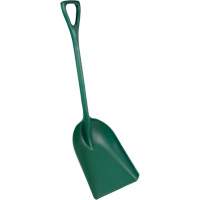 One-Piece Metal Detectable Shovel, 13-3/4" x 17" Blade, 42-1/2" Length, Plastic, Green Seaboard Timber Mart
