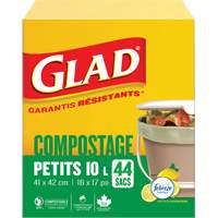 Petits sacs de compostage, R&eacute;gulier, 17" lo x 16" la, Brun, Capacit&eacute; de 10 L (3 gal.) Seaboard Timber Mart