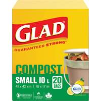 Petits sacs de compostage, R&eacute;gulier, 17" lo x 16" la, Brun, Capacit&eacute; de 10 L (3 gal.) Seaboard Timber Mart