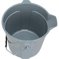 Round Bucket with Pouring Spout, 2.64 US Gal. (10.57 qt.) Capacity, Grey Seaboard Timber Mart