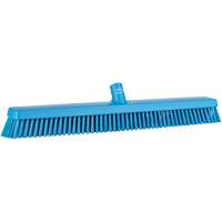 Heavy-Duty Push Broom, Fine/Stiff Bristles, 24", Blue Seaboard Timber Mart