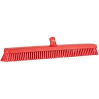Heavy-Duty Push Broom, Fine/Stiff Bristles, 24", Red Seaboard Timber Mart