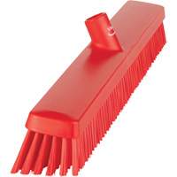 Heavy-Duty Push Broom, Fine/Stiff Bristles, 24", Red Seaboard Timber Mart
