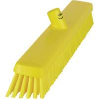 Heavy-Duty Push Broom, Fine/Stiff Bristles, 24", Yellow Seaboard Timber Mart