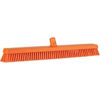 Heavy-Duty Push Broom, Fine/Stiff Bristles, 24", Orange Seaboard Timber Mart