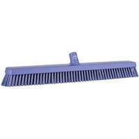Heavy-Duty Push Broom, Fine/Stiff Bristles, 24", Purple Seaboard Timber Mart