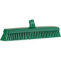 Push Broom Head, Fine/Stiff Bristles, 16-1/2", Polyester/Polypropylene, Green Seaboard Timber Mart