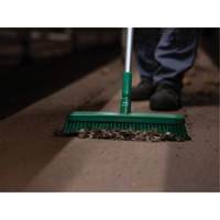 Push Broom Head, Fine/Stiff Bristles, 16-1/2", Polyester/Polypropylene, Green Seaboard Timber Mart