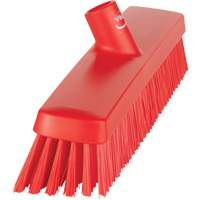 Push Broom Head, Fine/Stiff Bristles, 16-1/2", Polyester/Polypropylene, Red Seaboard Timber Mart