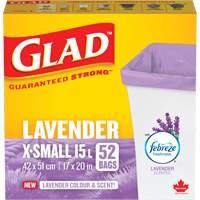 Sacs parfum&eacute;s et de couleur lavande de Glad, Fort, 17" la x 20" lo, Mauve, Capacit&eacute; 15 L (3,96 gal) Seaboard Timber Mart