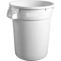 White Titan Heavy-Duty Garbage Container, Plastic, 20 US gal. Seaboard Timber Mart