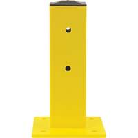 Single Guard Rail Post, Steel, 5" L x 17" H, Safety Yellow Seaboard Timber Mart