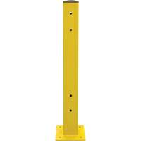 Double Guard Rail Post, Steel, 5" L x 44" H, Safety Yellow Seaboard Timber Mart