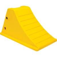 Wheel Chocks with Aluminum Tread, Polyurethane, Safety Yellow, 11-1/4" W x 21" D x 12-1/4" H Seaboard Timber Mart