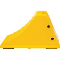Wheel Chocks with Rubber Tread, Polyurethane, Yellow, 11-1/4" W x 21" D x 12-1/4" H Seaboard Timber Mart