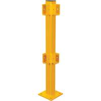 Corner Post for Light-Duty Guard Rails, Steel, 42" H, Safety Yellow Seaboard Timber Mart