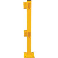 Corner Post for Light-Duty Guard Rails, Steel, 42" H, Safety Yellow Seaboard Timber Mart