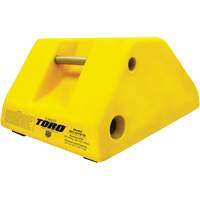 255 Ton Large Equipment Wheel Chock with Handle & Hole, Urethane, Yellow Seaboard Timber Mart