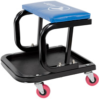 JMS-641A Mechanic's Roller Seat, Vinyl, Blue, 300 lbs. Capacity Seaboard Timber Mart