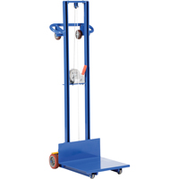 Platform Lift Stacker, Hand Winch Operated, 400 lbs. Capacity, 58" Max Lift Seaboard Timber Mart