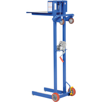 Platform Lift Stacker, Hand Winch Operated, 400 lbs. Capacity, 58" Max Lift Seaboard Timber Mart