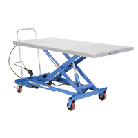 Pneumatic Hydraulic Scissor Lift Table, Steel, 63" L x 31-1/2" W, 1000 lbs. Cap. Seaboard Timber Mart