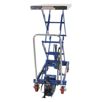 Pneumatic Hydraulic Scissor Lift Table, Steel, 35-1/2" L x 20" W, 800 lbs. Cap. Seaboard Timber Mart