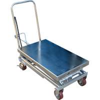 Pneumatic Hydraulic Scissor Lift Table, Stainless Steel, 35-1/2" L x 20" W, 800 lbs. Cap. Seaboard Timber Mart