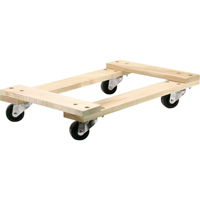 Wood Dollies - Medium-Duty, Polyolefin Wheels, 900 lbs. Capacity, 18" W x 24" D x 7" H Seaboard Timber Mart
