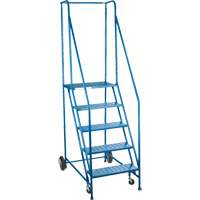 CSA-Certified Rolling Step Ladder, 5 Steps, 22" Step Width, 46" Platform Height, Steel Seaboard Timber Mart