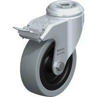 Light-Duty Caster, Swivel with Brake, 4" (101.6 mm), Solid Rubber, 242 lbs. (110 kg.) Seaboard Timber Mart
