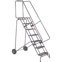 Fold-N-Store Rolling Ladders, 5 Steps, Perforated, 50" High Seaboard Timber Mart