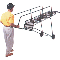 Fold-N-Store Rolling Ladders, 6 Steps, Perforated, 60" High Seaboard Timber Mart