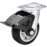 Total Locking Caster, Swivel with Brake, 6" (152.4 mm), Rubber, 450 lbs. (204 kg.) Seaboard Timber Mart