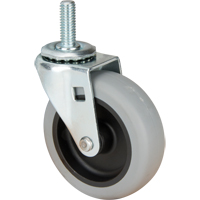 Stem Caster, Swivel, 3" (76 mm) Dia., 80 lbs. (36 kg.) Capacity Seaboard Timber Mart