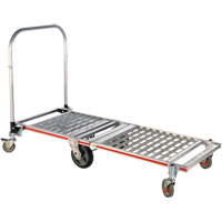 Six Wheel Folding Platform Truck, Aluminum, 1550 lbs., 61-7/8" L x 23-1/4" W, 39" High Seaboard Timber Mart