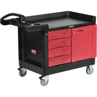 Trademaster Mobile Cabinets & Work Centres, 4 Drawers, 49" L x 26-1/4" W x 38" H, Black Seaboard Timber Mart
