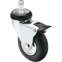 Comfort Roll Caster, Swivel with Brake, 2" (51 mm) Dia., 125 lbs. (57 kg.) Capacity Seaboard Timber Mart