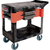Maintenance Tool Cart, 2 Drawers, 38" L x 19-1/4" W x 33-3/8" H, Black Seaboard Timber Mart