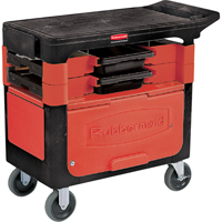 Trades Carts With Lockable Cabinet, 2 Drawers, 38" L x 19-1/4" W x 33-3/8" H, Black Seaboard Timber Mart