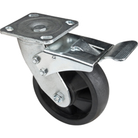 Hi-Temp Caster, Swivel with Brake, 6" (152.4 mm), Nylon, 880 lbs. (399 kg.) Seaboard Timber Mart