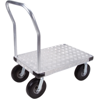 Chariots &agrave; plateforme en aluminium, 24" la x 36" lo, 1200 lb cap, Roues Anticrevaison Seaboard Timber Mart