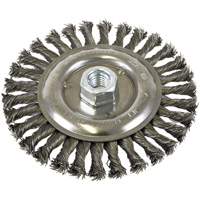 Brosse filet&eacute;e &agrave; fils nou&eacute;es et face standard, Dia. 6", Fils 0,022", Arbre 5/8"-11, Acier Seaboard Timber Mart