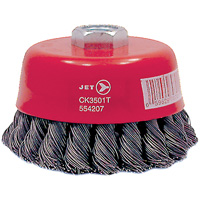 Brosse boisseau &agrave; fils nou&eacute;s torsad&eacute;s haute performance CK3501T, Dia. 3-1/2", Fils 0,02", Arbre 5/8"-11, Acier Seaboard Timber Mart