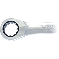 Non-Reversible Long Pattern Ratcheting Combination Wrench, 19 mm, Plain Finish Seaboard Timber Mart