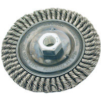 Brosse pour cordon de soudure, Dia. 4", Fils 0,022", Arbre 5/8"-11, Acier Seaboard Timber Mart
